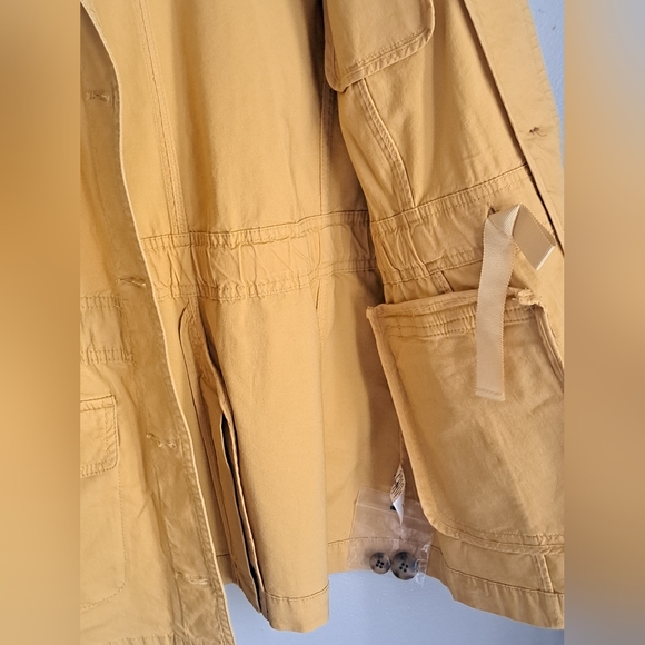 Talbots Utility Jacket Womens Size Small Mustard Khaki Stretch Cotton New - Picture 5 of 8